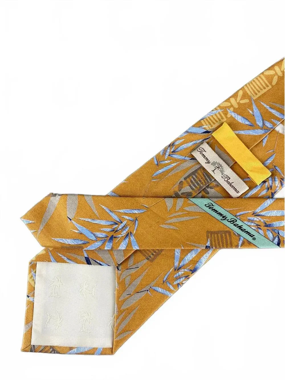 Tommy Bahama Men's‎ Silk Tropical Palm Yellow Blue Bamboo Beach Costal 56